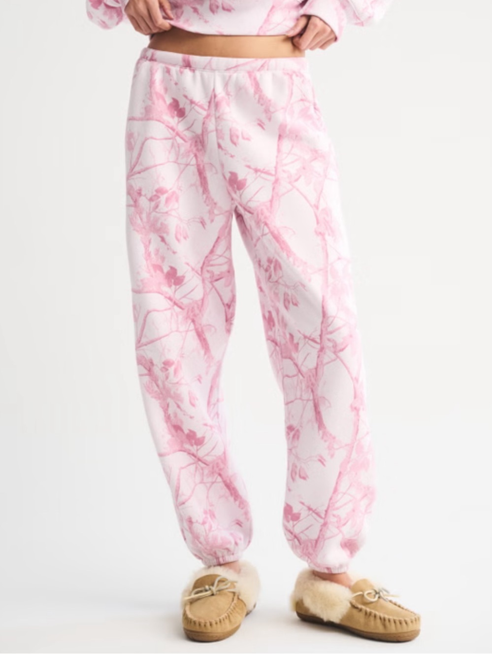 Abercrombie & Fitch Pink Floral Jogger Sweatpants Y2K Size S High Rise Sunday